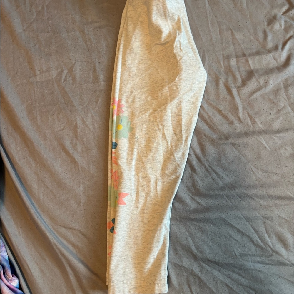 Carter's Light Gray Leggings with Pastel Accents
